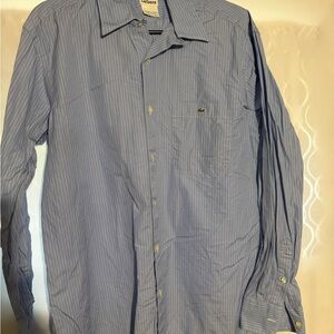 Lacoste Men's Light Blue Pinstripe Dress Shirt